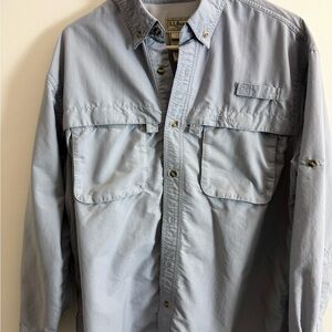 L.L. Bean Light Gray Nylon Blend Shirt